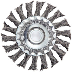 Norton - 4" OD, 5/8-11 Arbor Hole, Knotted Carbon Wheel Brush - Exact Tooling