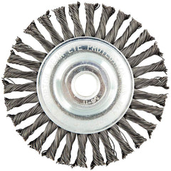 Norton - 4" OD, 5/8-11 Arbor Hole, Stringer Bead Carbon Wheel Brush - Exact Tooling