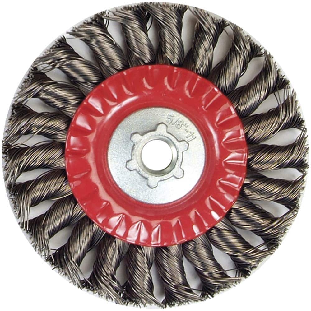 Norton - 5" OD, 5/8-11 Arbor Hole, Knotted Carbon Wheel Brush - Exact Tooling