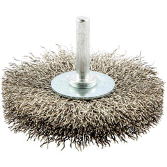 Norton - 3" OD, Crimped Stainless Steel Wheel Brush - Exact Tooling