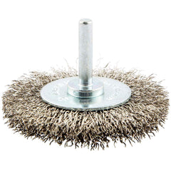 Norton - 3" OD, Crimped Stainless Steel Wheel Brush - Exact Tooling