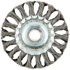 Norton - 4" OD, 5/8-11 Arbor Hole, Knotted Carbon Wheel Brush - Exact Tooling
