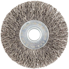 Norton - 3" OD, 1/2" Arbor Hole, Crimped Carbon Wheel Brush - Exact Tooling