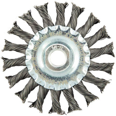 Norton - 4" OD, 5/8-11 Arbor Hole, Knotted Carbon Wheel Brush - Exact Tooling