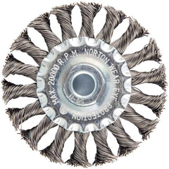 Norton - 4" OD, 5/8-11 Arbor Hole, Knotted Carbon Wheel Brush - Exact Tooling
