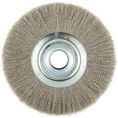 Norton - 12" OD, 2" Arbor Hole, Crimped Carbon Wheel Brush - Exact Tooling