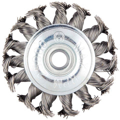 Norton - 3" OD, 3/8" Arbor Hole, Knotted Carbon Wheel Brush - Exact Tooling