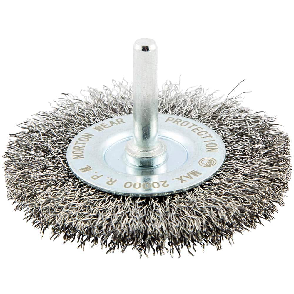 Norton - 3" OD, Crimped Carbon Wheel Brush - Exact Tooling