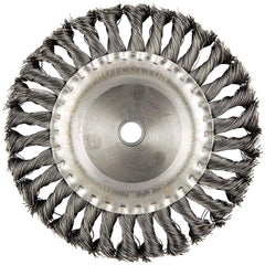 Norton - 6" OD, 5/8-11 Arbor Hole, Knotted Carbon Wheel Brush - Exact Tooling