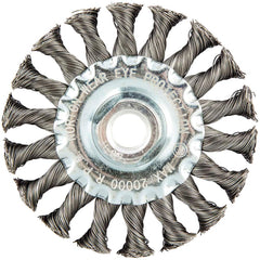 Norton - 4" OD, 5/8-11 Arbor Hole, Knotted Carbon Wheel Brush - Exact Tooling