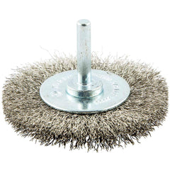 Norton - 3" OD, Crimped Stainless Steel Wheel Brush - Exact Tooling
