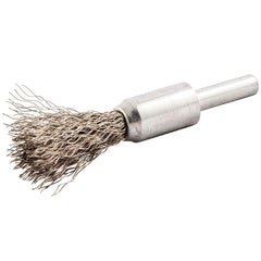 Norton - End Brushes Brush Diameter (Inch): 1/2 Fill Material: Stainless Steel - Exact Tooling