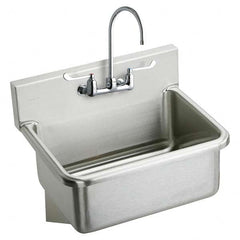 ELKAY - Stainless Steel Sinks Type: Hand Sink Wall Mount w/Manual Faucet Outside Length: 25 (Inch) - Exact Tooling
