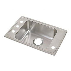 ELKAY - Stainless Steel Sinks Type: Drop In Sink Outside Length: 25 (Inch) - Exact Tooling