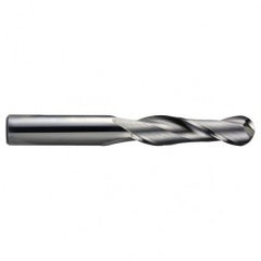 0.3mm Dia. x 45mm Overall Length 2-Flute Square End Solid Carbide SE End Mill-Round Shank-Center Cutting-WXL - Exact Tooling