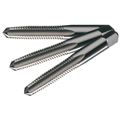 ‎5/8-11 UNC Flute Carbon Steel Standard Taper, Plug, and Bottoming Hand Tap Set- Bright - Exact Tooling