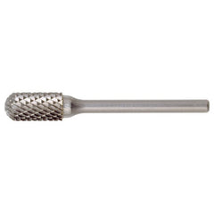 SC-7 Double Cut Solid Carbide Bur-Cylindrical with Ball Nose - Exact Tooling