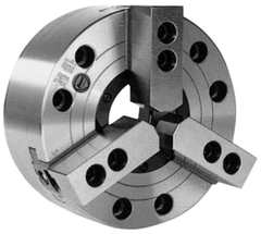 3-Jaw Extra Large Hole Power Chuck; Direct Mount A2-6; 8" - Exact Tooling