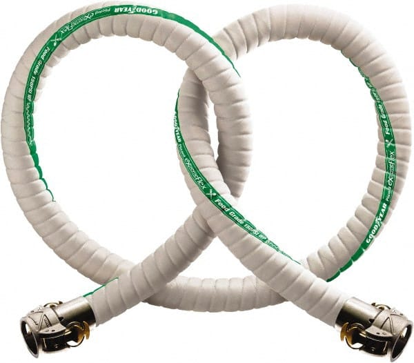 Continental ContiTech - 2" Inside x 2.4" Outside Diam, Food & Beverage Hose - 2" Bend Radius, White, 150 Max psi, 100' Coil Length, 29 Vacuum Rating - Exact Tooling