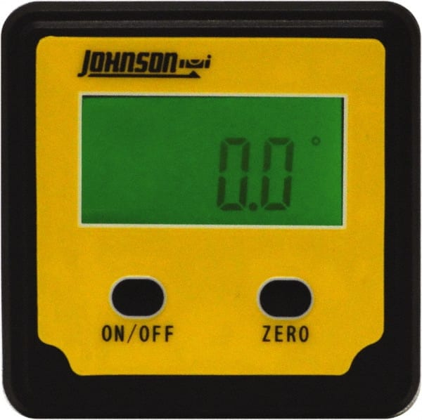 Johnson Level & Tool - (4) 90° Measuring Range, Magnetic Base Digital Protractor - 0.10° Resolution, Accuracy Up to 0.10°, Alkaline AAA Battery Not Included - Exact Tooling