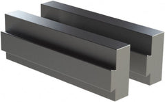 CarveSmart - 3/4" Wide x 2" High x 3/4" Thick, Flat/No Step Vise Jaw - Soft, Aluminum, Fixed Jaw, Compatible with 6" Vises - Exact Tooling