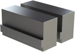 CarveSmart - 2" Wide x 3" High x 2" Thick, Flat/No Step Vise Jaw - Soft, Aluminum, Fixed Jaw, Compatible with 6" Vises - Exact Tooling