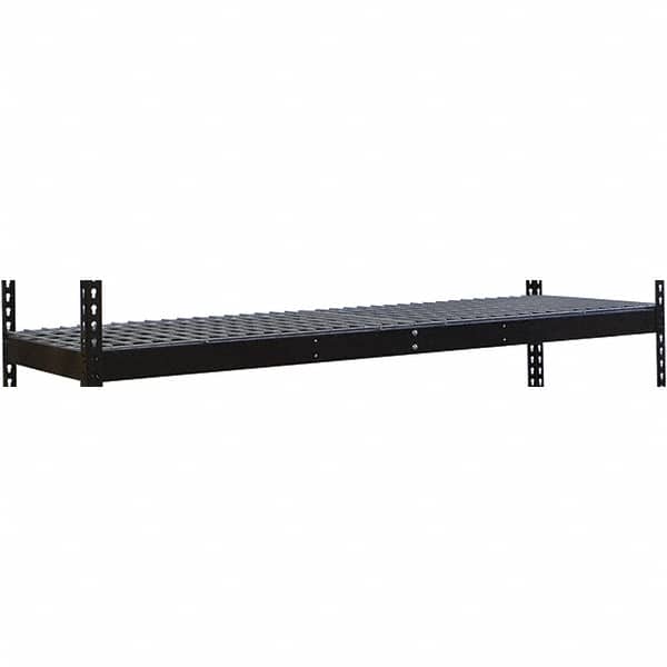 Hallowell - 48" Wide, Open Shelving Accessory/Component - Steel, 36" Deep, Use with Black Rivetwell Double Rivet Boltless Shelving - Exact Tooling