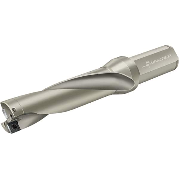 Walter - 196mm Max Drill Depth, 4xD, 49mm Diam, Indexable Insert Drill - 2 Inserts, 40mm Shank Diam, Flange Shank - Exact Tooling