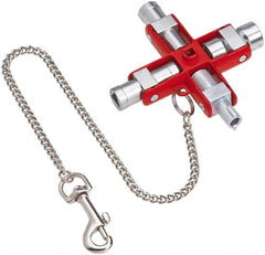 Knipex - 1 Piece Cabinet Key - 5, 6, 7 to 8, 9 to 10mm Square Capacity, 7, 8 to 9, 10 to 11mm Triangular Capacity, 3 to 5mm Two-Way Key Bit Capacity, 6mm Half Moon Capacity - Exact Tooling