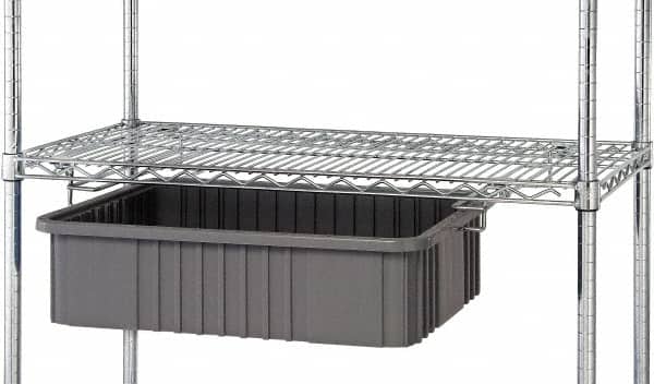 Quantum Storage - 2" Wide, Open Shelving Accessory/Component - Chrome, Chrome Finish, 24" Long, Use with Wire Shelving Units - Exact Tooling