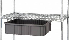 Quantum Storage - 2" Wide, Open Shelving Accessory/Component - Chrome, Chrome Finish, 24" Long, Use with Wire Shelving Units - Exact Tooling