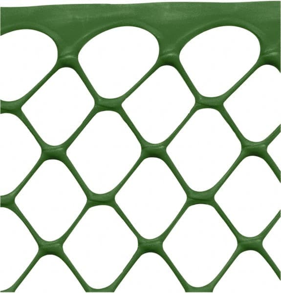 Tenax - 50' Long x 4' High, Green Temporary Warning Barrier Fence - 1-1/2" x 1-1/2" Mesh - Exact Tooling