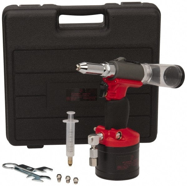 PRO-SOURCE - 3/32, 1/8, 5/32 & 3/16" Capacity, Air Riveter - 4 CFM, 15mm Long Stroke, 1/4 NPT Inlet - Exact Tooling