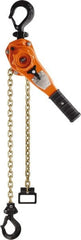 CM - 1,650 Lb Lifting Capacity, 20' Lift Height, Lever Hoist - Made from Chain, 45 Lb Avg Pull to Lift Rated Load, 1 Chain - Exact Tooling