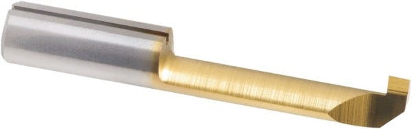 Iscar - 2mm Groove Width, 6mm Min Hole Diam, 21mm Max Hole Depth, Grooving Grooving Tool - 1.8mm Projection, 0.63" Shank Length, 37mm OAL, Solid Carbide, TiN Finish - Exact Tooling