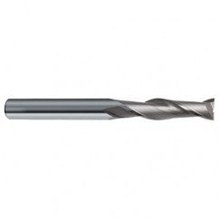14mm Dia. x 150mm Overall Length 2-Flute Square End Solid Carbide SE End Mill-Round Shank-Center Cut-Uncoated - Exact Tooling