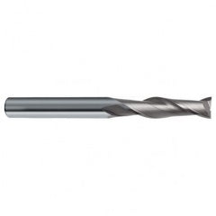 8mm Dia. x 100mm Overall Length 2-Flute Square End Solid Carbide SE End Mill-Round Shank-Center Cut-Uncoated - Exact Tooling