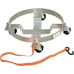 Vestil - 1,200 Lb Load Capacity, 30 Gal Drum Dolly - 2-1/2" High, 4 Wheels - Exact Tooling