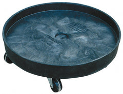 Rubbermaid - 500 Lb Load Capacity, 55 Gal Drum Dolly - 7-1/8" High, 5 Wheels - Exact Tooling