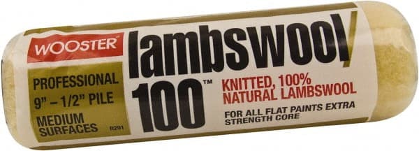 Wooster Brush - 1/2" Nap, 9" Wide Paint Roller - Semi-Rough Texture, Lambswool - Exact Tooling