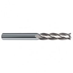 12mm Dia. x 150mm Overall Length 4-Flute Square End Solid Carbide SE End Mill-Round Shank-Center Cut-Uncoated - Exact Tooling