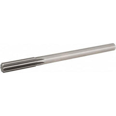 Hertel - 0.622" High Speed Steel 8 Flute Chucking Reamer - Straight Flute, 9/16" Straight Shank, 2-1/4" Flute Length, 9" OAL - Exact Tooling
