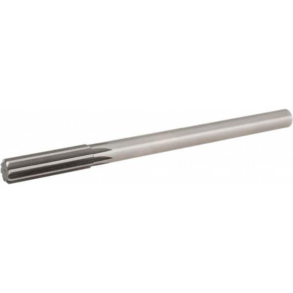 Hertel - 15/32" High Speed Steel 6 Flute Chucking Reamer - Straight Flute, 0.373" Straight Shank, 1-3/4" Flute Length, 7" OAL - Exact Tooling