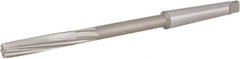 Hertel - 7/16" High Speed Steel 6 Flute Chucking Reamer - Spiral Flute, 1MT Morse Taper Shank, 1-3/4" Flute Length, 7" OAL - Exact Tooling