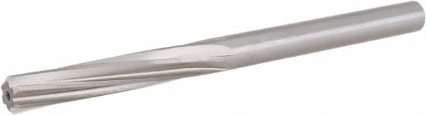 Hertel - 23/64" High Speed Steel 6 Flute Chucking Reamer - Spiral Flute, 23/64" Straight Shank, 1-3/4" Flute Length, 4-7/8" OAL - Exact Tooling