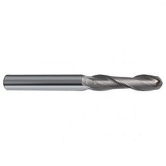 12mm Dia. - 150mm OAL - 30 Helix Bright CBD Ball Nose EM - 2 FL - Exact Tooling