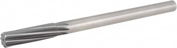 Hertel - 23/32" Cobalt 8 Flute Chucking Reamer - Spiral Flute, Straight Shank, 2-1/4" Flute Length, 9" OAL - Exact Tooling