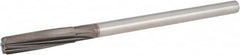 Hertel - 1/2" High Speed Steel 6 Flute Chucking Reamer - Spiral Flute, 0.4355" Straight Shank, 2" Flute Length, 8" OAL - Exact Tooling