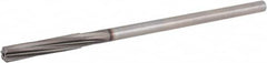 Hertel - Letter E High Speed Steel 6 Flute Chucking Reamer - Spiral Flute, 0.2405" Straight Shank, 1-1/2" Flute Length, 6" OAL - Exact Tooling