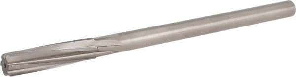 Hertel - 29/64" High Speed Steel 6 Flute Chucking Reamer - Spiral Flute, 0.373" Straight Shank, 1-3/4" Flute Length, 7" OAL - Exact Tooling